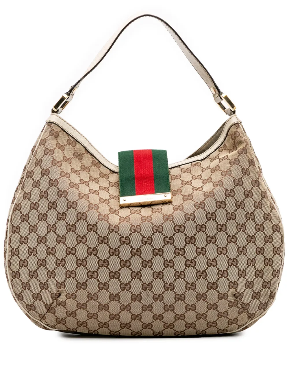 Gucci Pre-Owned 2016-2025 Large GG Canvas Web New Ladies hobo bag | Brown | Image 1