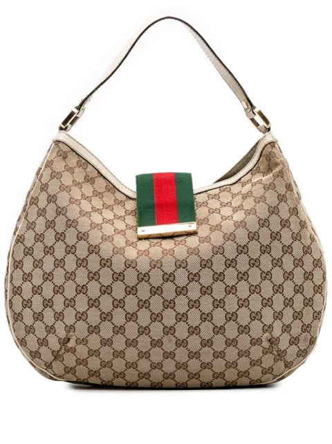 Gucci Pre-Owned 2016-2025 Large GG Canvas Web New Ladies hobo bag