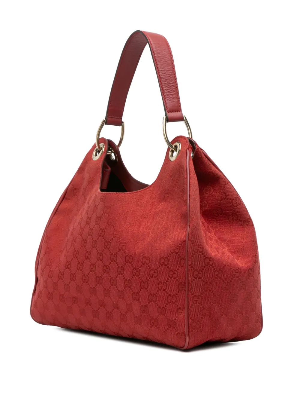 Pre-owned Gucci 2016-2025 Gg Canvas Shoulder Bag In Red
