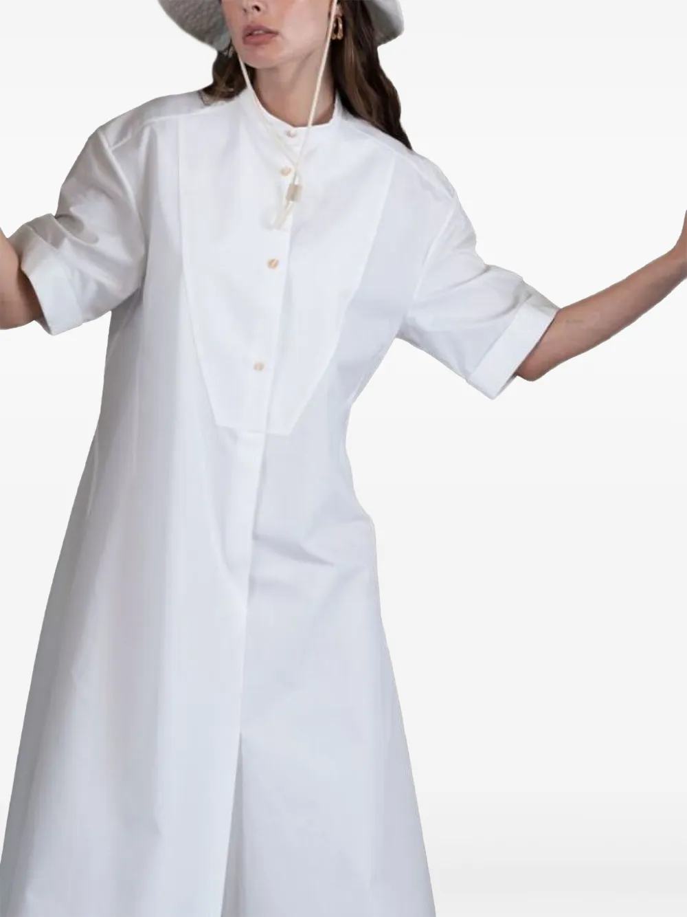 Jil Sander Cotton Midi Shirt Dress In White