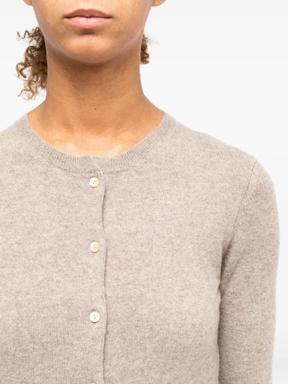 La Rose Button-fastening Cashmere Cardigan In Neutral