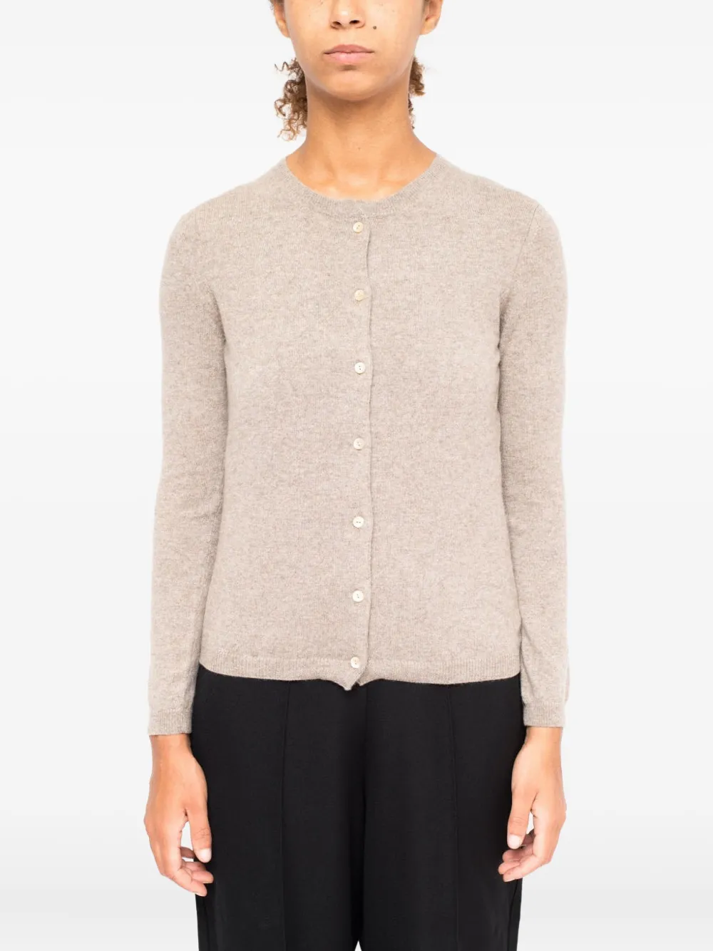 La Rose Button-fastening Cashmere Cardigan In Neutral