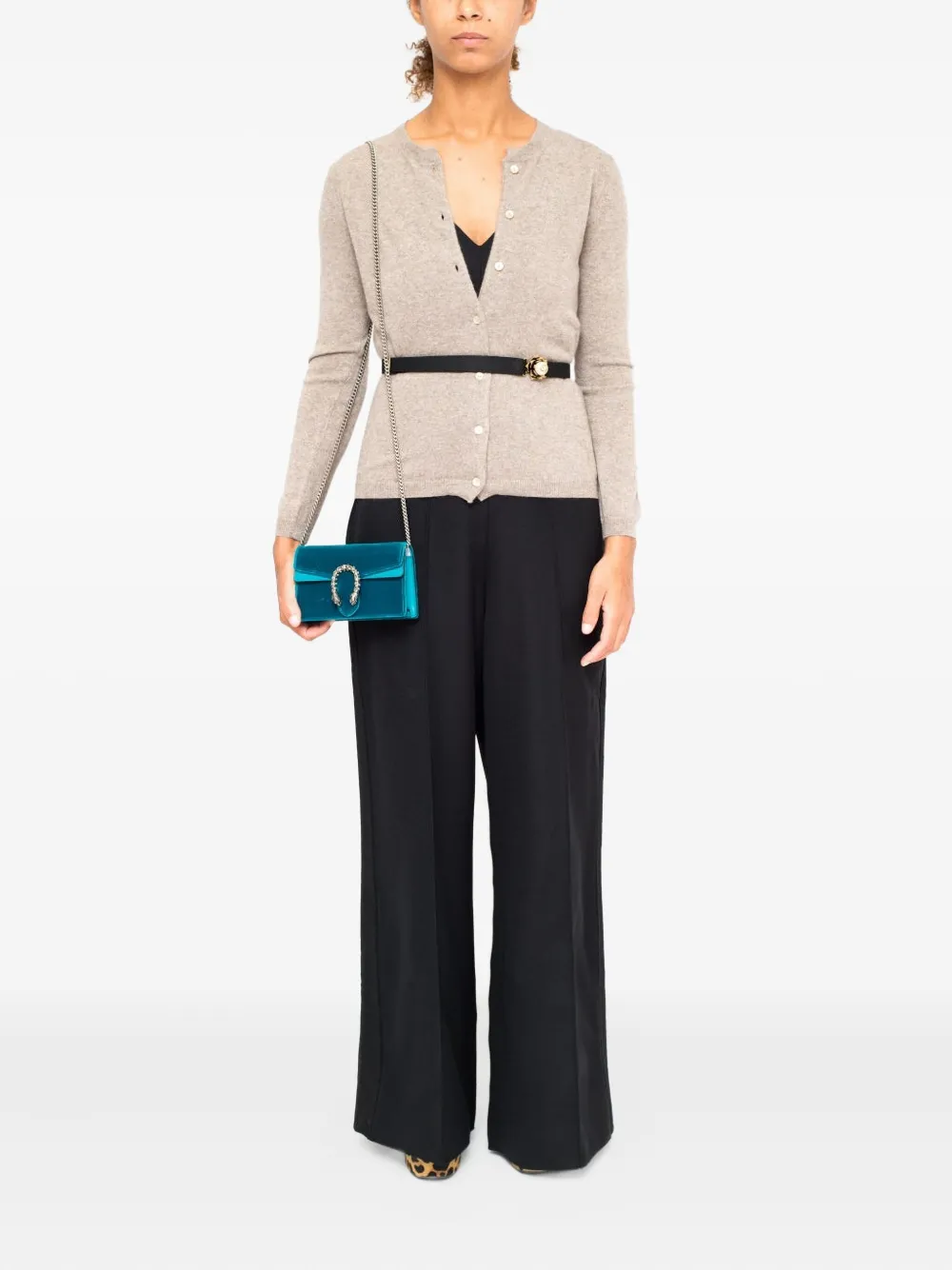 La Rose Button-fastening Cashmere Cardigan In Neutral