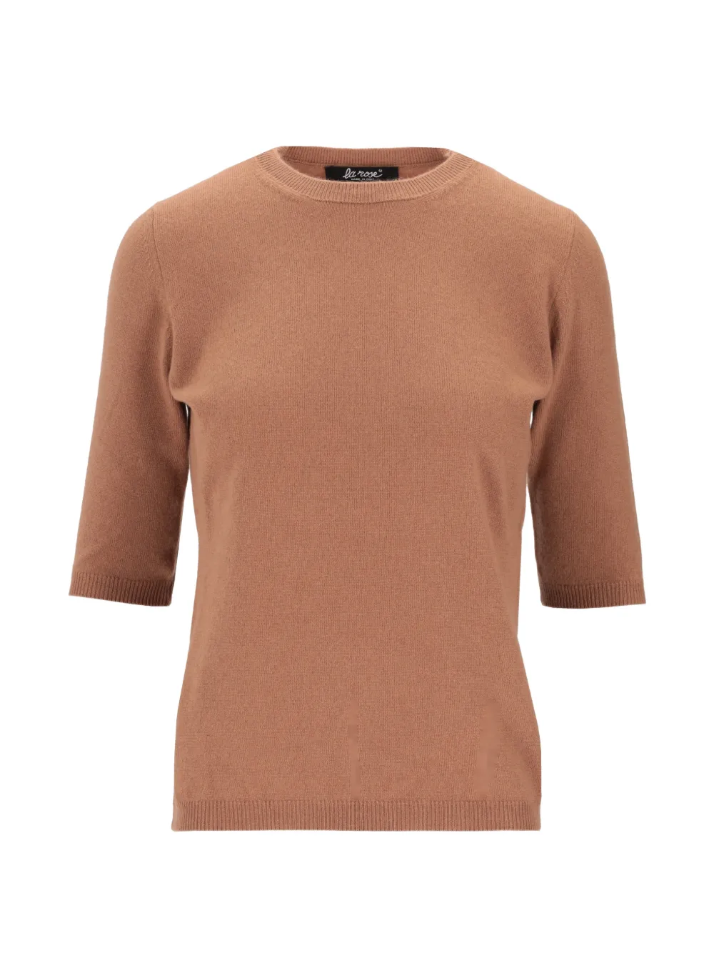 LA ROSE fine-knit T-shirt - Marrone