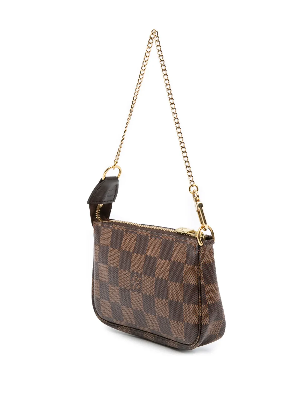 Pre-owned Louis Vuitton 2020 Damier Ebene Mini Pochette Accessoires Handbag In Brown