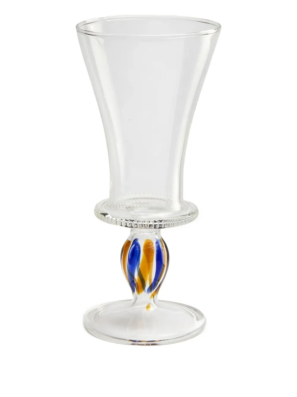 Gohar World Alexandria stripe wine glass (200ml) | White | Image 1