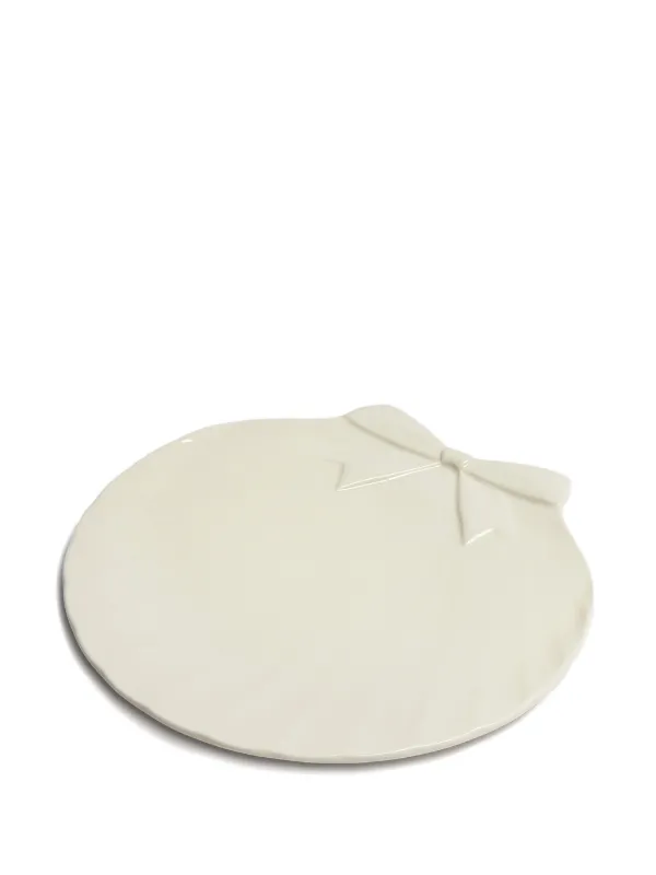 Gohar World Sadaf Bow Serving Plate (32 Cm) in White