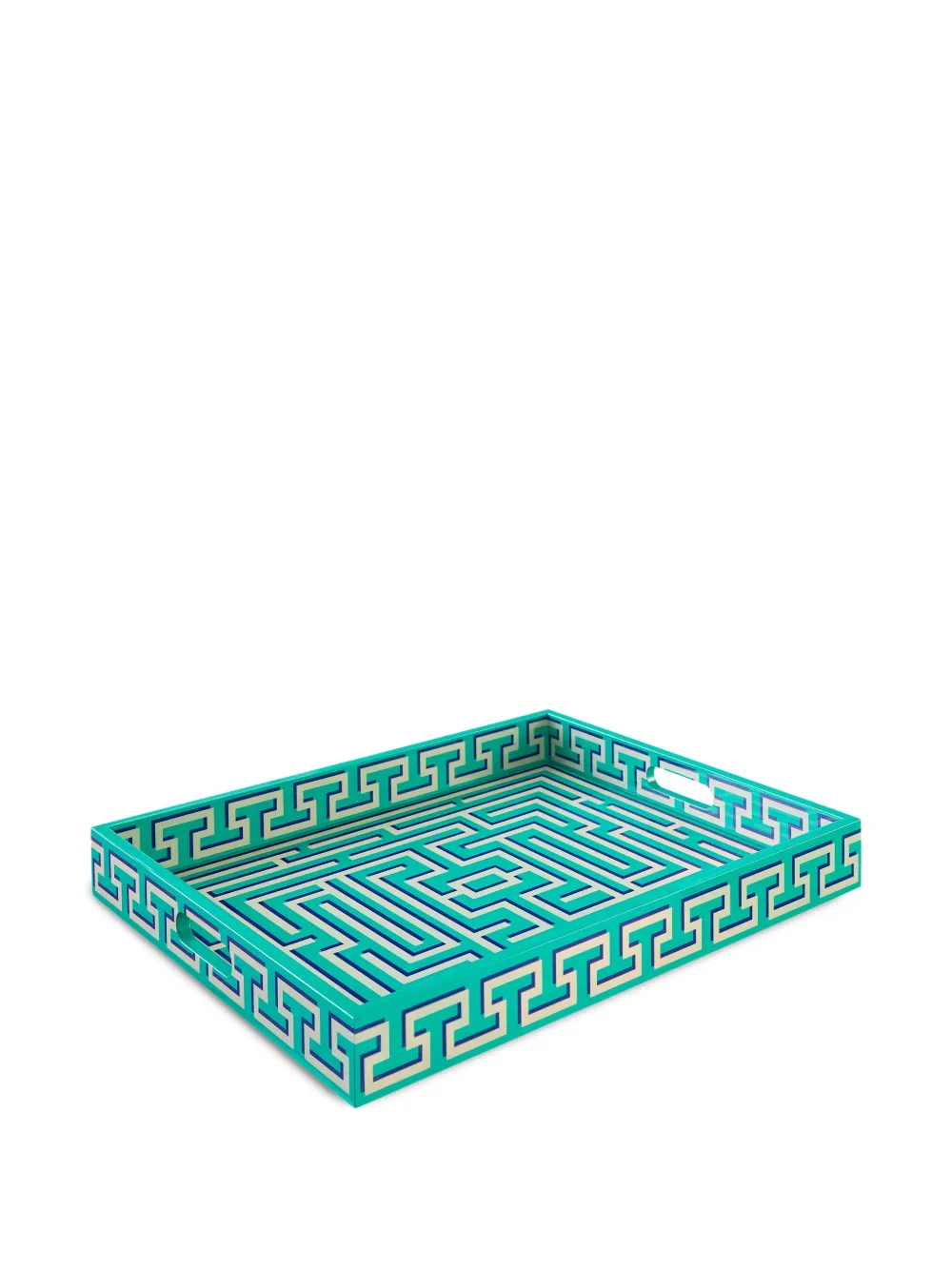 Jonathan Adler Bandeja Decorativa Com Padronagem Labirinto | Verde