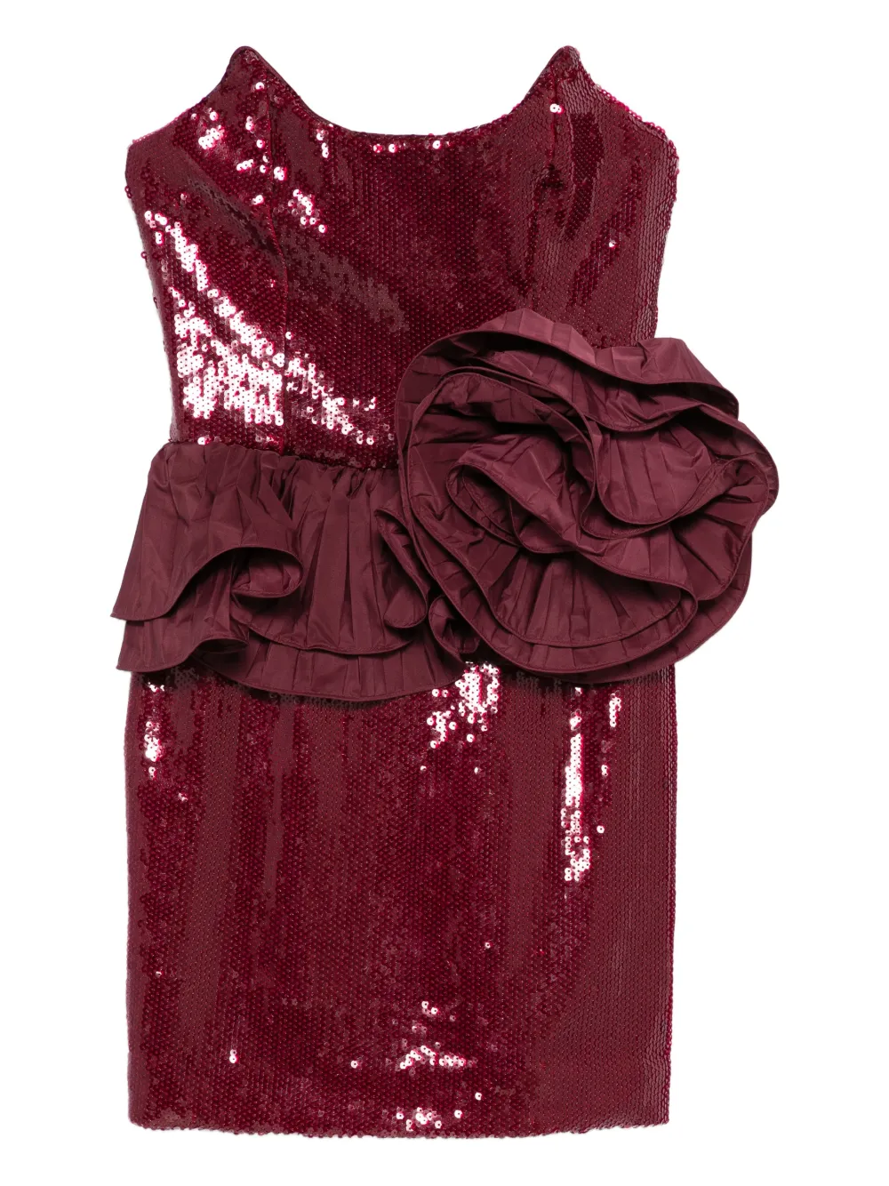 Rebecca Vallance Sequin Flower Mini Dress In Red