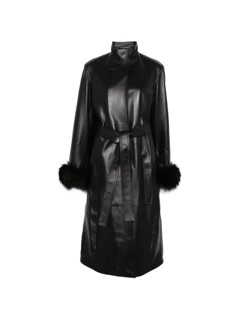 Alaïa belted leather coat
