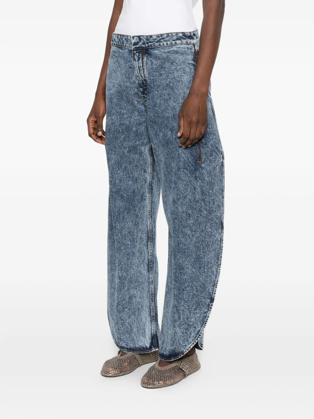 Slit-Detail Jeans