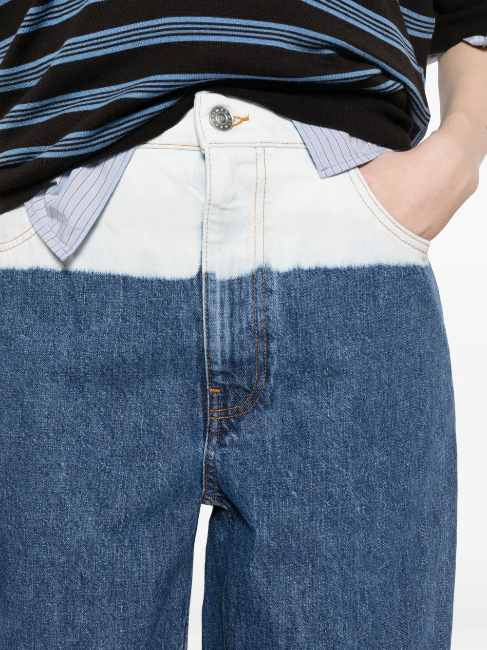Marni Jeans met wijde pijpen en kleurverloop Blauw