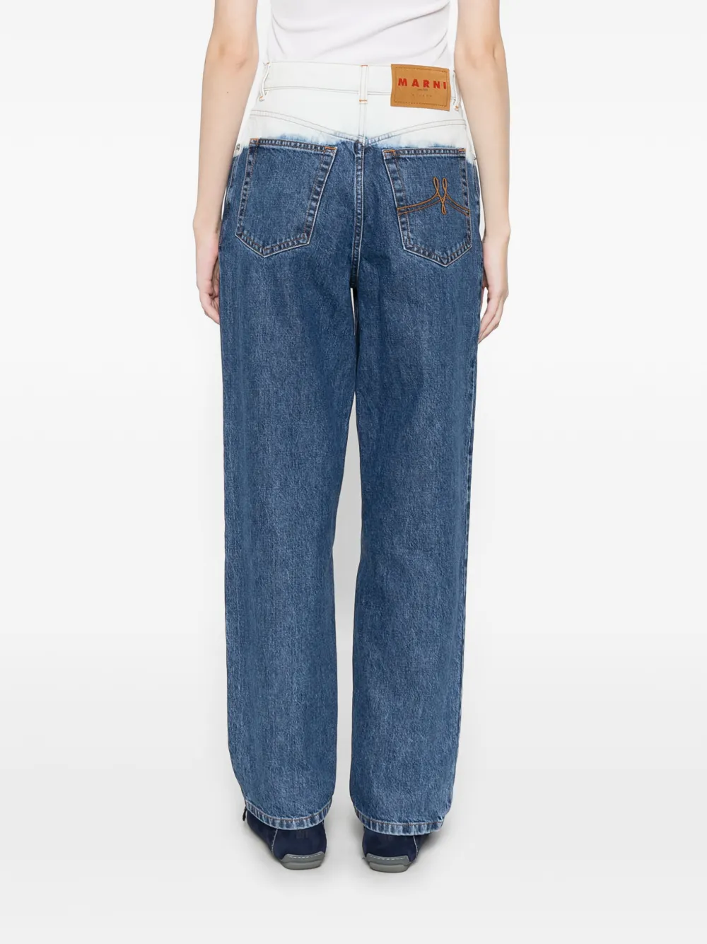 Marni Jeans met wijde pijpen en kleurverloop Blauw