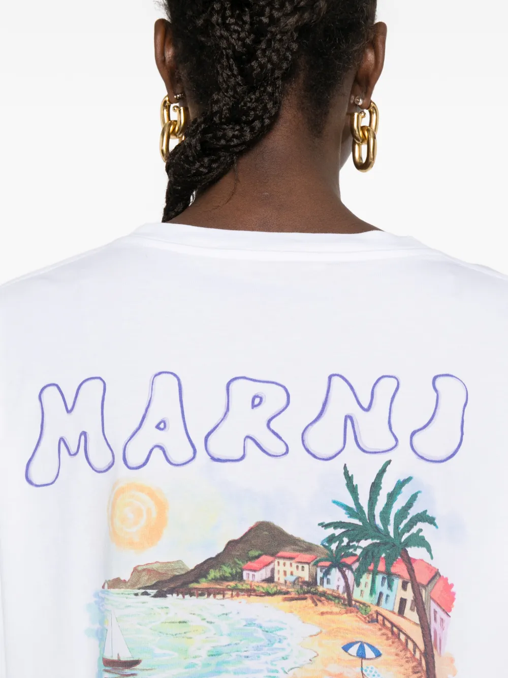 Marni T-shirt met logoprint Wit