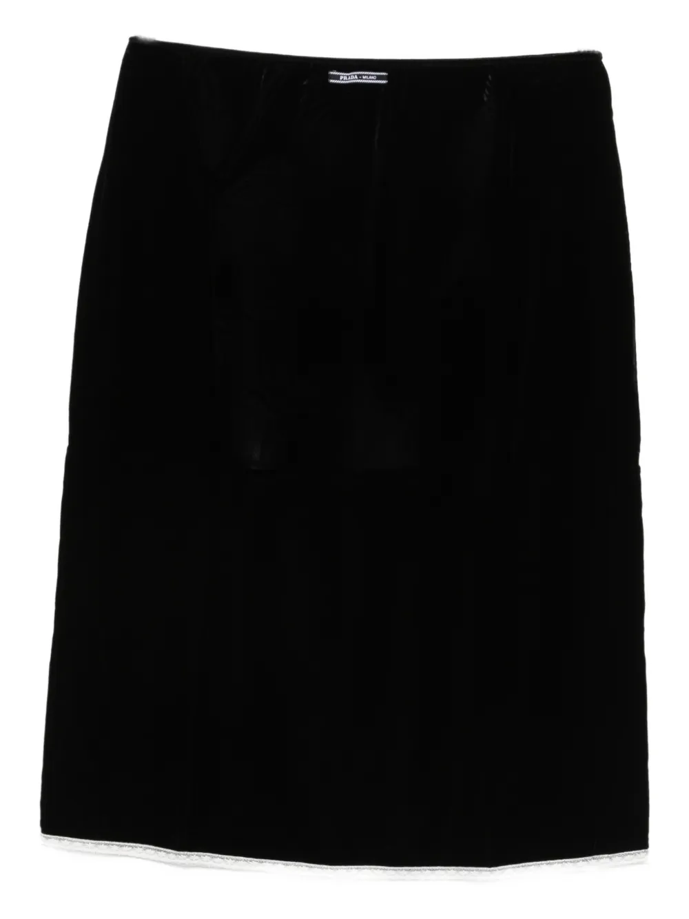 Prada velvet midi skirt - Nero