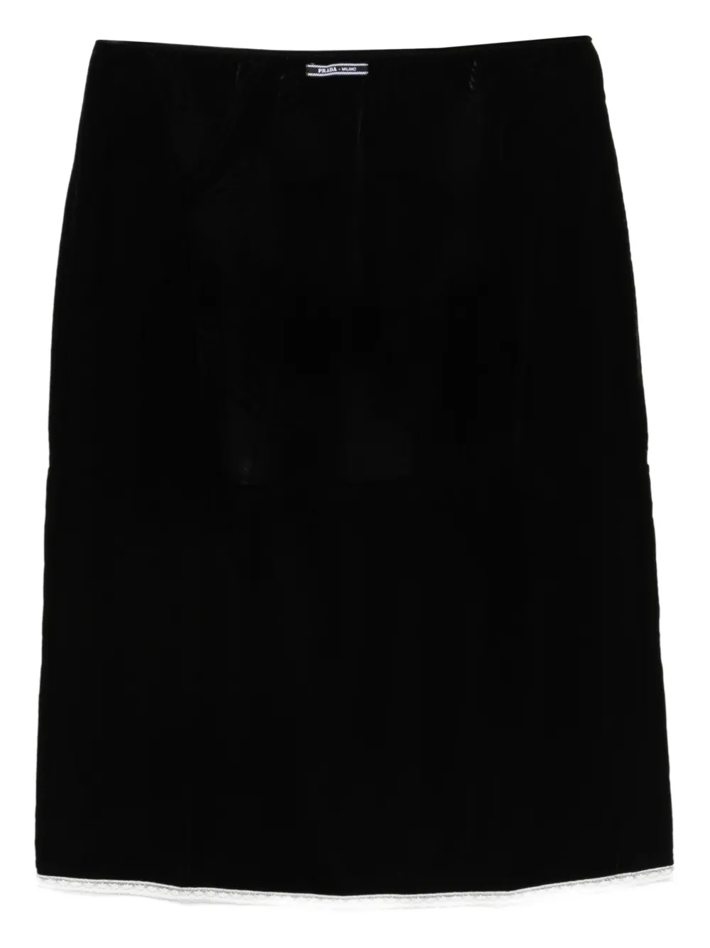 Prada velvet midi skirt - Nero