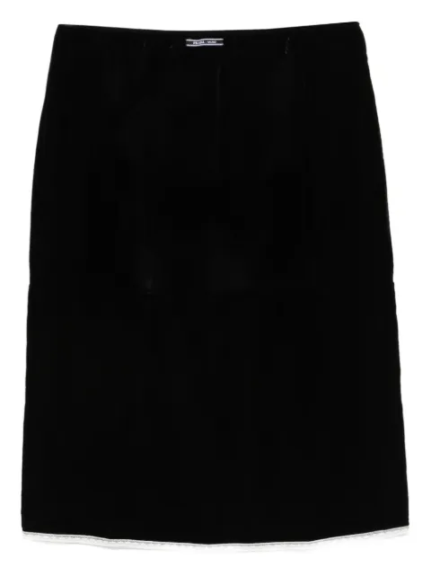Prada velvet midi skirt
