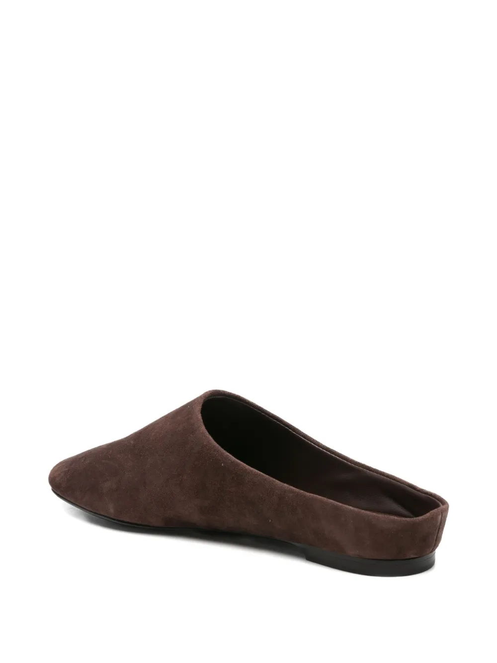 Simon Miller Suède slippers met open rug Bruin