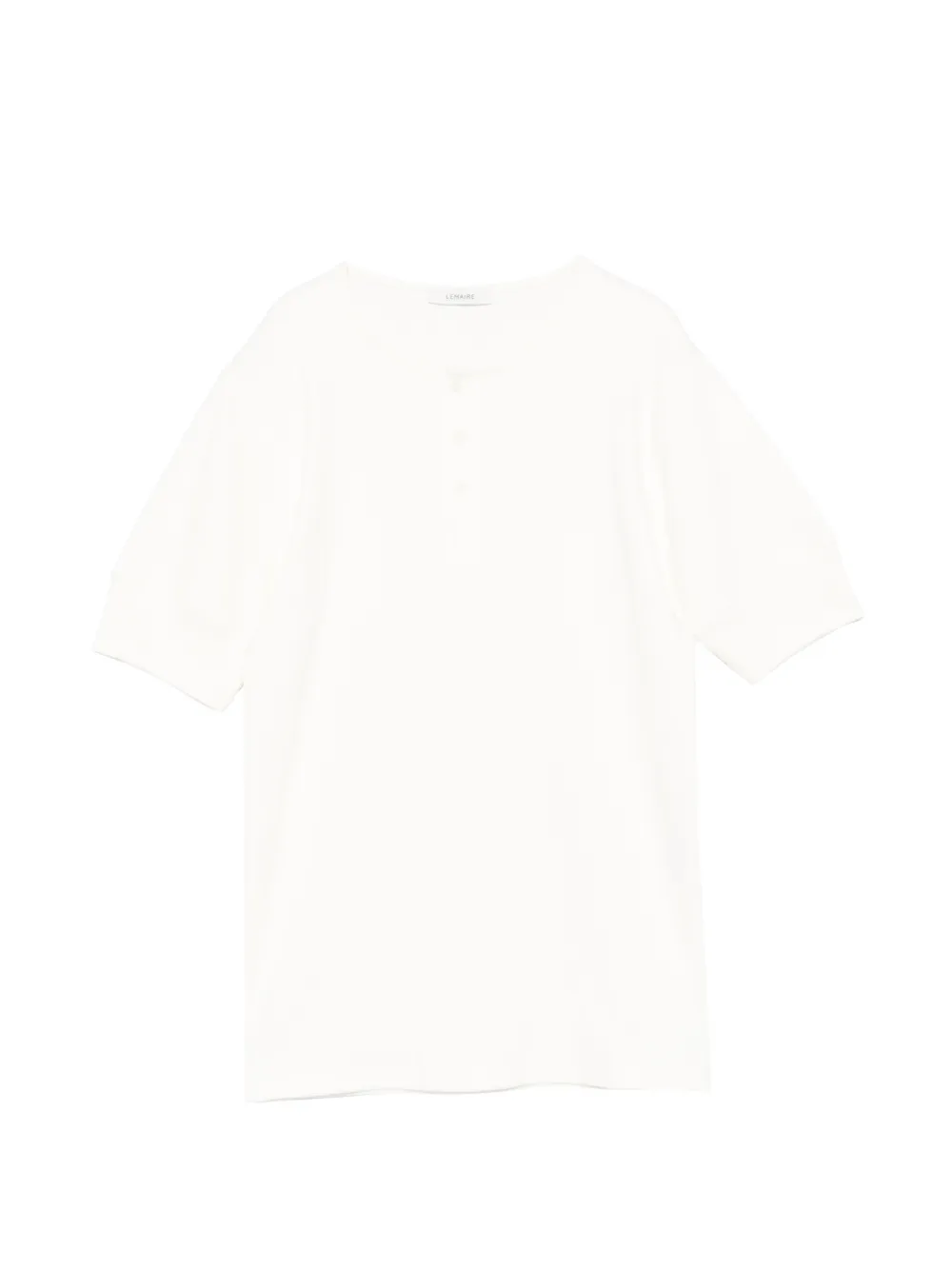 LEMAIRE Henley ribbed top - Bianco