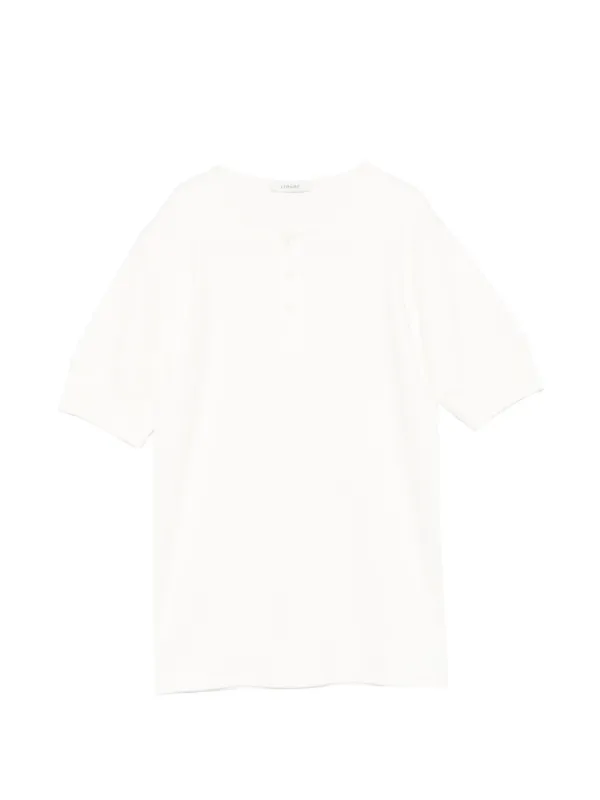 LEMAIRE Henley Ribbed Top | White | FARFETCH