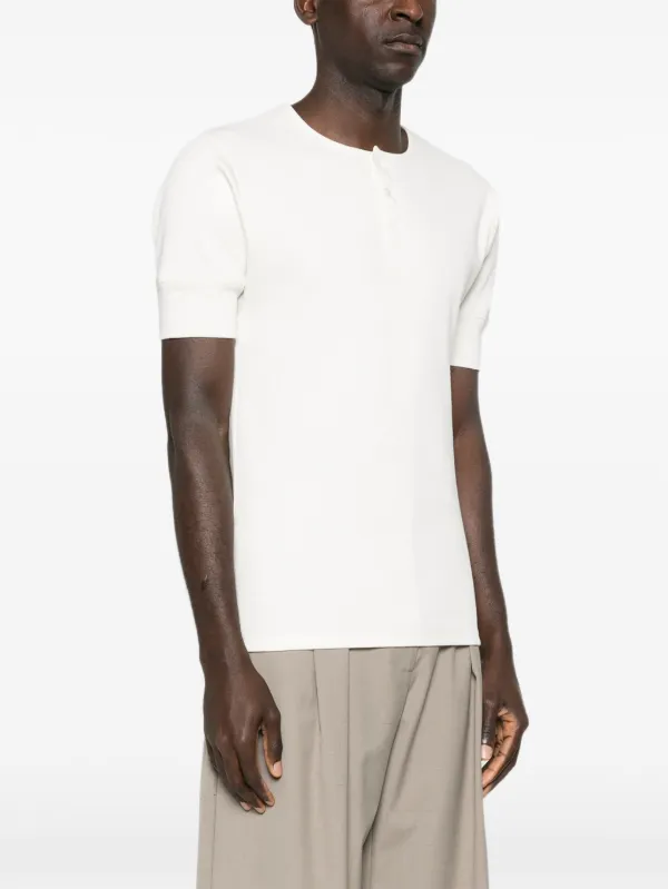 LEMAIRE Henley Ribbed Top | White | FARFETCH