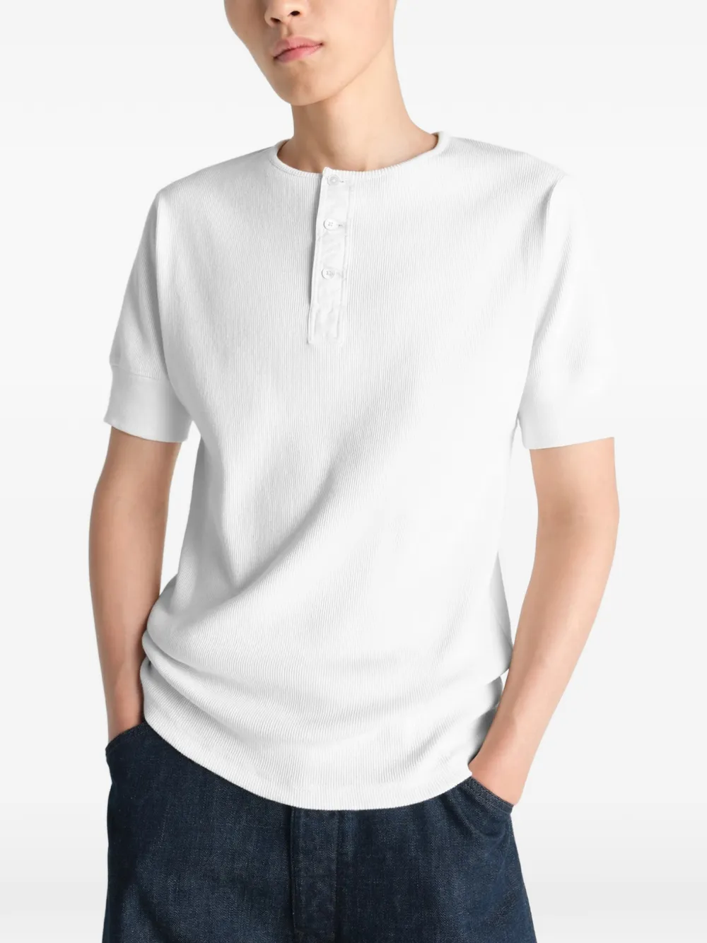 LEMAIRE ヘンリーネック トップ | ホワイト | FARFETCH JP