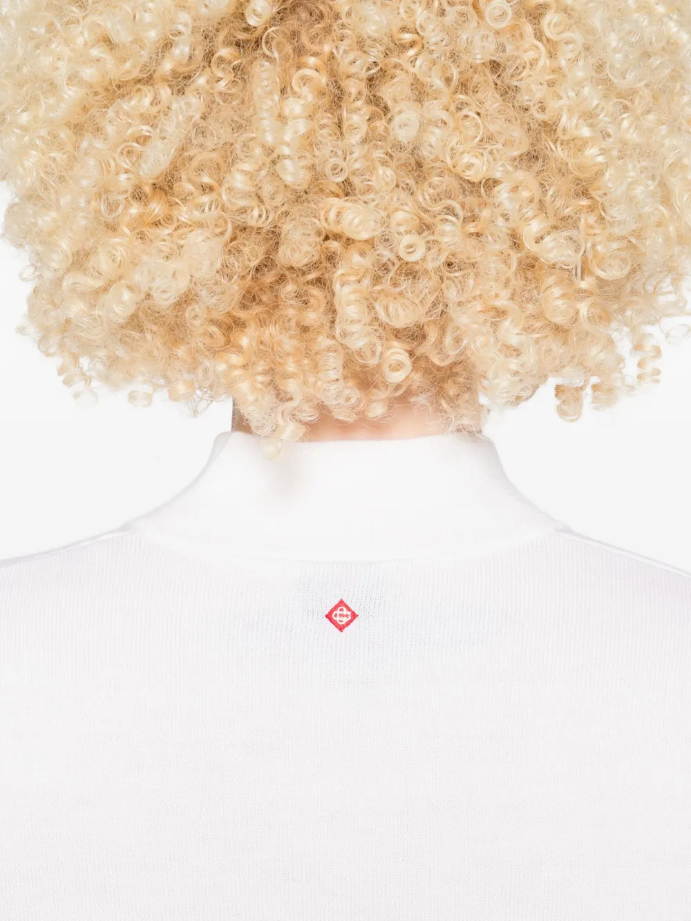 Casablanca T-shirt met V-hals en lange mouwen Wit