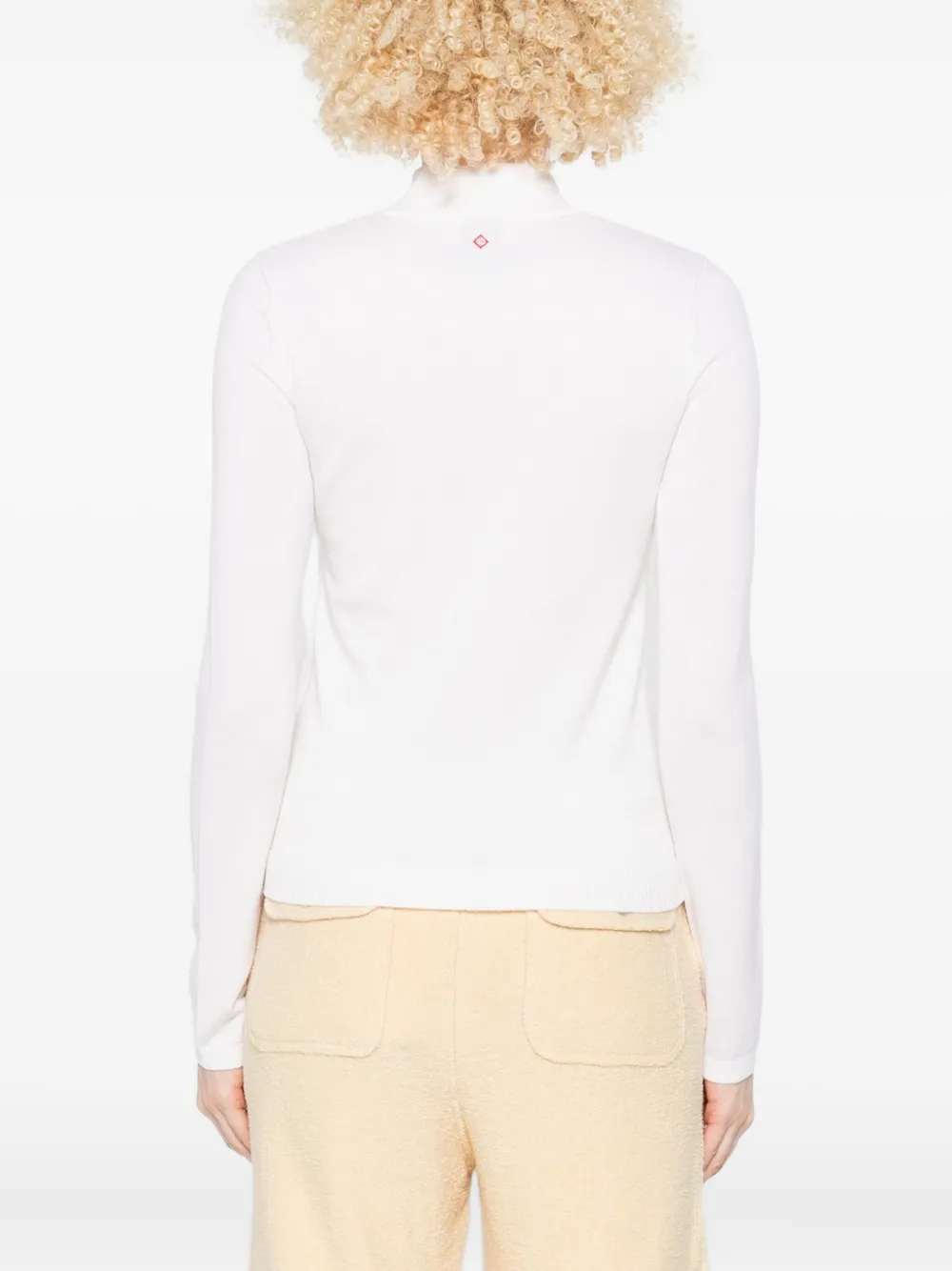 Casablanca T-shirt met V-hals en lange mouwen Wit