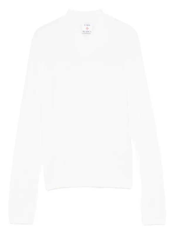 Casablanca Vネック ロングTシャツ | ホワイト | FARFETCH JP