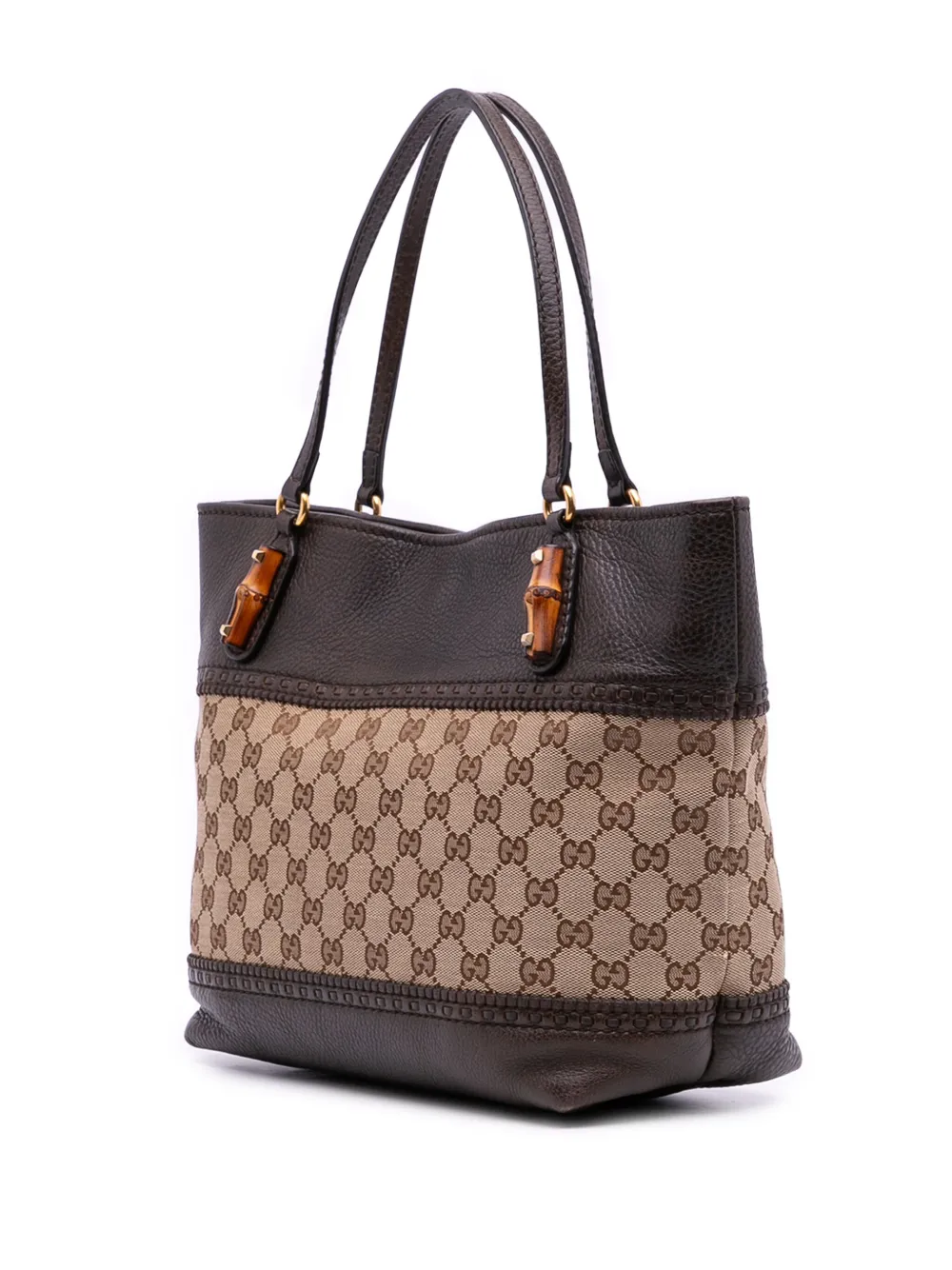 Pre-owned Gucci 2016-2025 Medium Gg Canvas Laidback Crafty Tote Bag In Brown