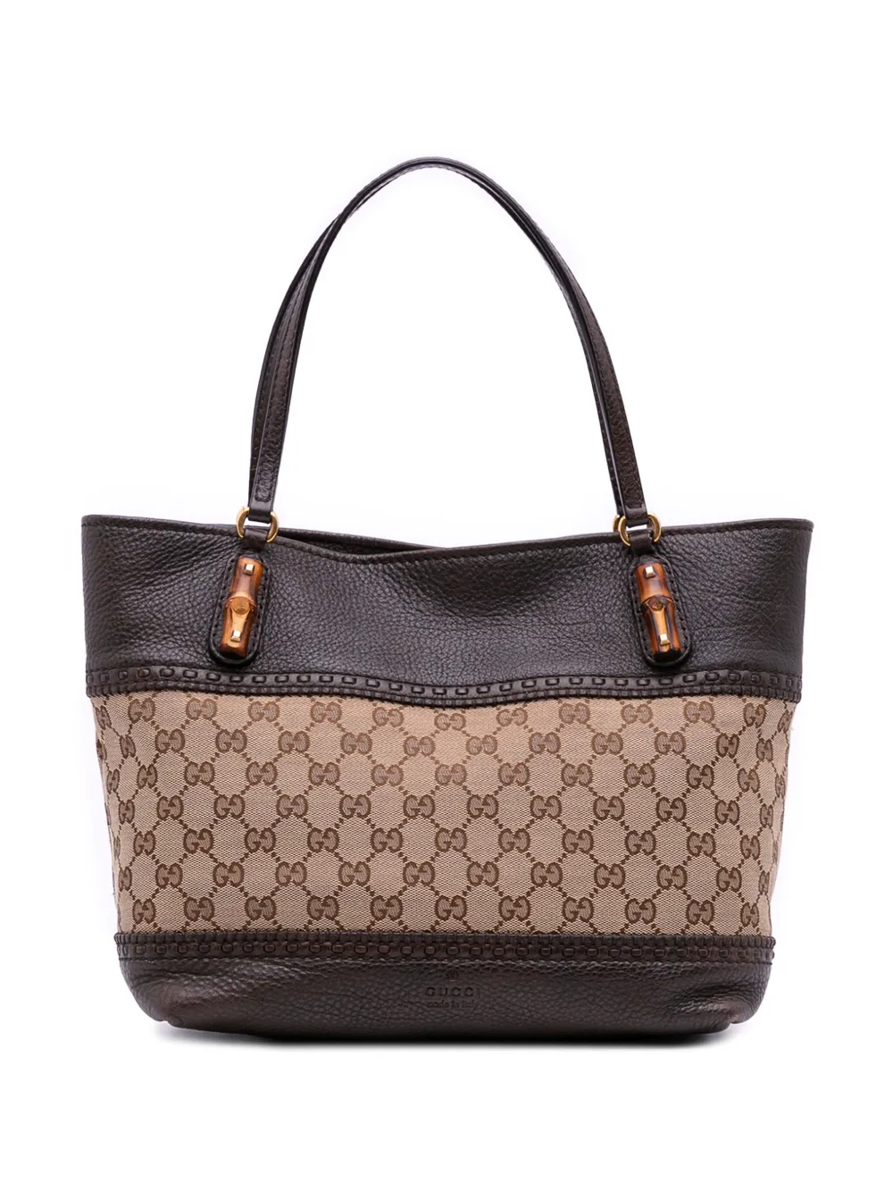 Gucci Pre-Owned 2016-2025 ミディアム GGキャンバス レイドバック クラフティ ハンドバッグ - ブラウン Gucci Pre-Owned 2016-2025 ミディアム GGキャンバス レイドバック クラフティ ハンドバッグ - ブラウン