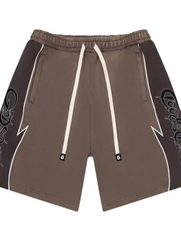 GODSPEED Halftime Drawstring Graphic Track Shorts | Brown | FARFETCH