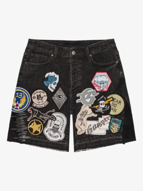GODSPEED patchwork denim shorts