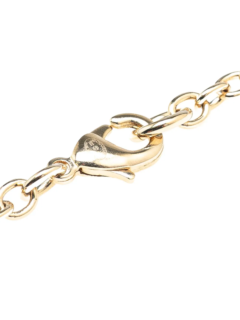 Pre-owned Chanel 2022 Gold Plated Enamel Cc Lion Book Locket Pendant Necklace Costume Necklace