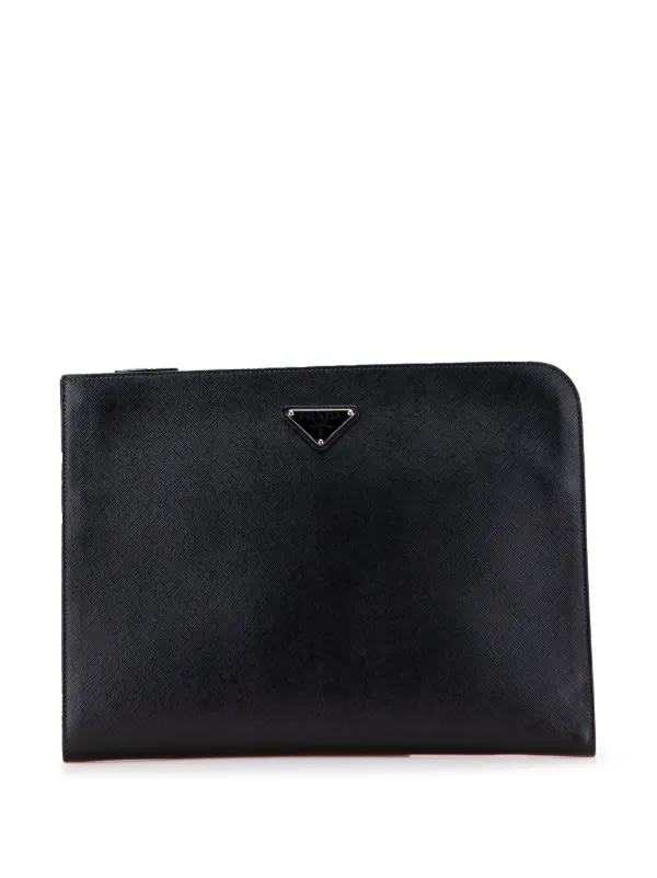 Prada Pre-Owned 2013-2025 Saffiano Zip Around Portfolio Clutch Bag Black  FARFETCH IN