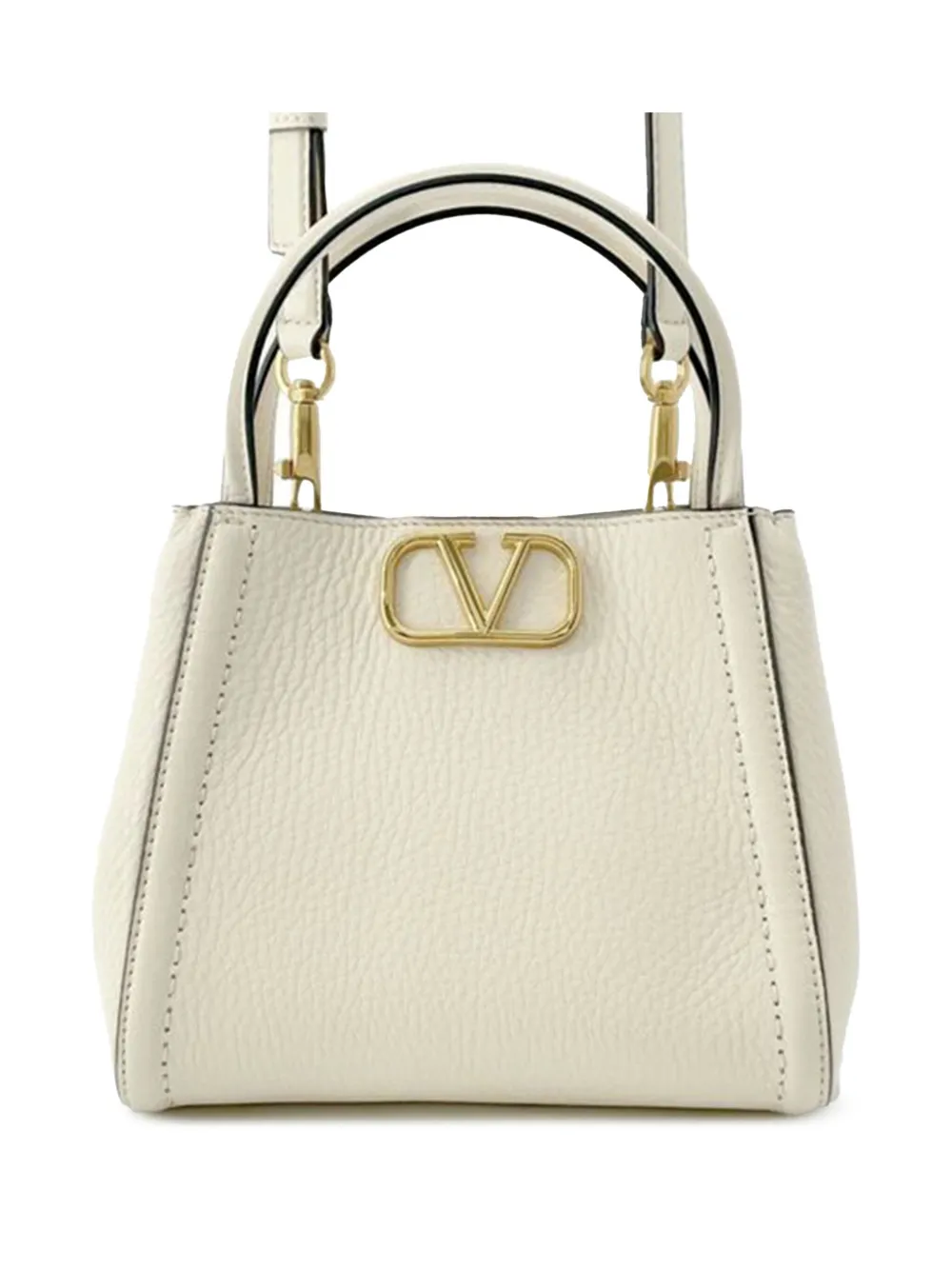 Valentino Garavani Pre-Owned 2018-2025 Small Grainy Calfskin Alltime satchel | White | Image 1