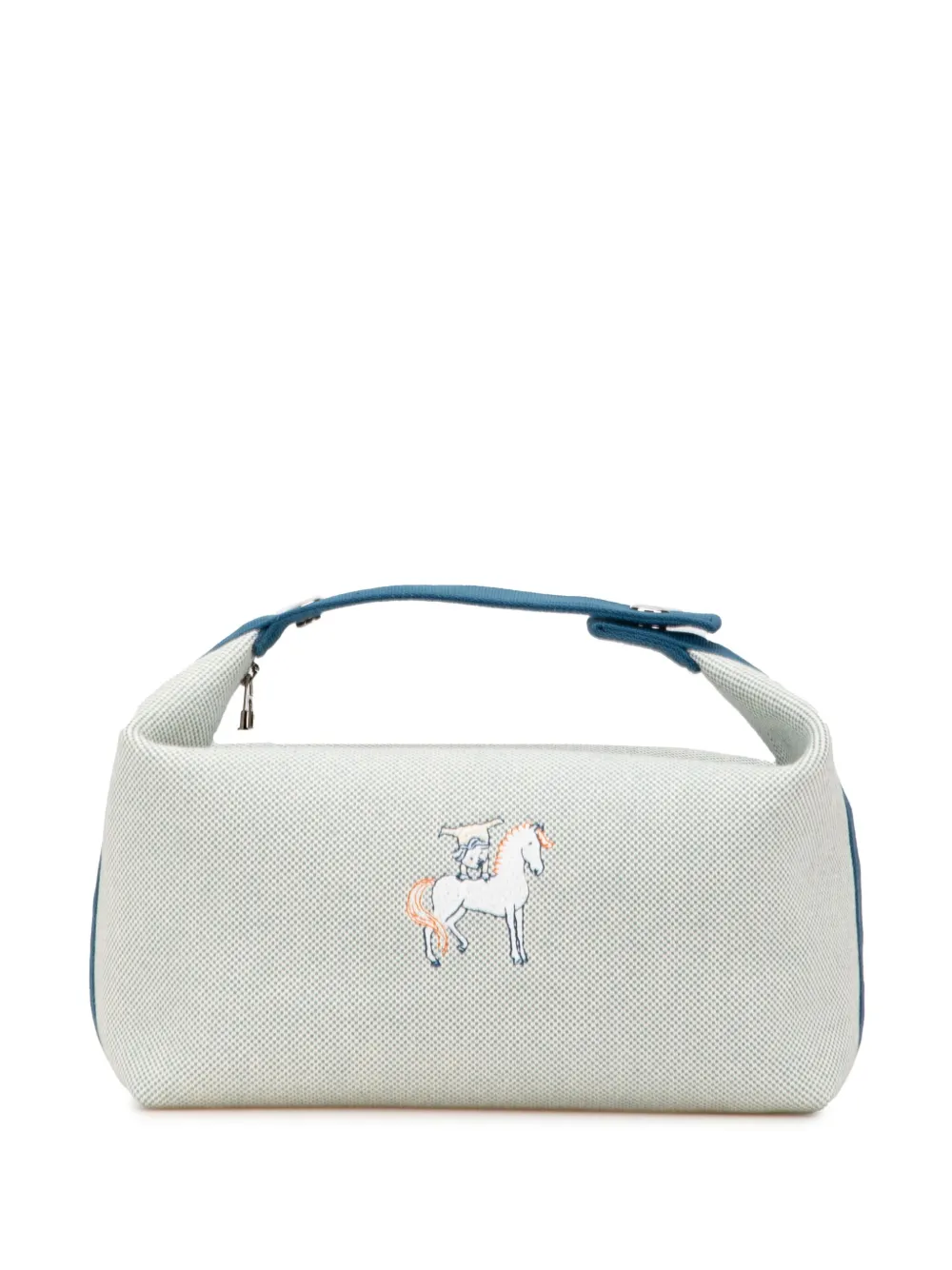Hermès Pre-Owned 2010-2025 Large Canvas Bride A Brac Cabriole Case vanity bag | Blue | Image 1