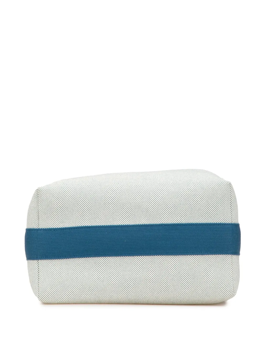 Pre-owned Hermes 2010-2025 Large Canvas Bride A Brac Cabriole Case Vanity Bag In Blue