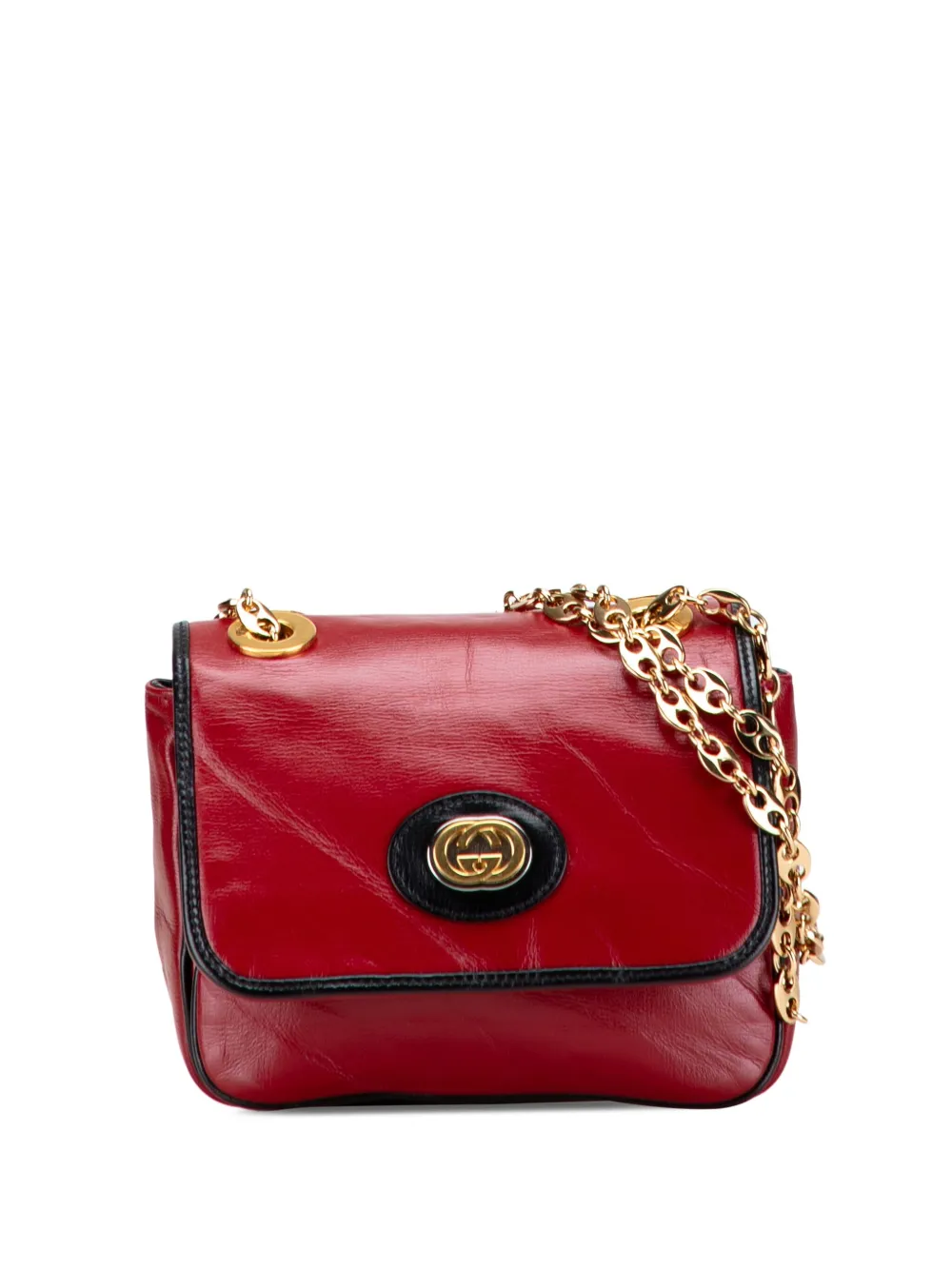 Gucci Pre-Owned 2000-2015 ミニ レザー マリナ ショルダーバッグ - レッド Gucci Pre-Owned 2000-2015 ミニ レザー マリナ ショルダーバッグ - レッド