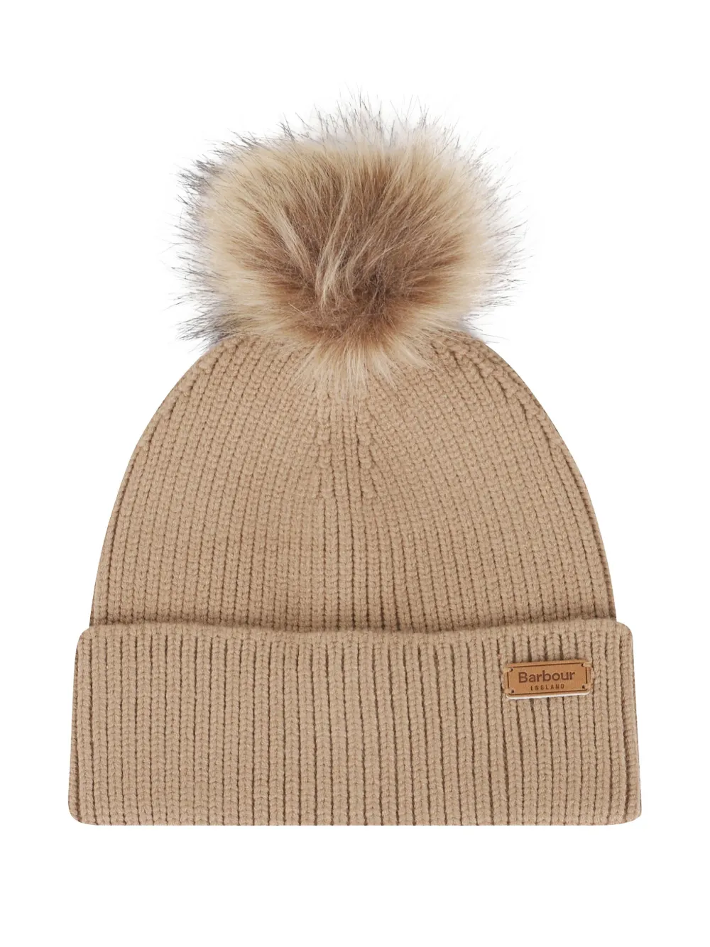 Barbour pompom-detail beanie-scarf set - Beige