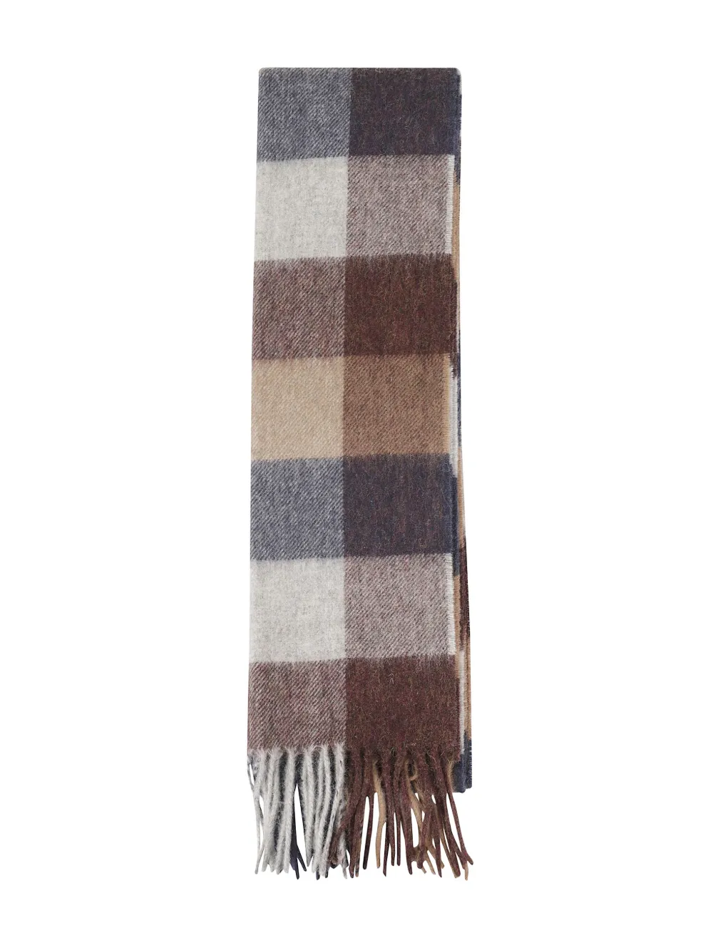 Barbour checked fringed scarf | Brown | Image 1