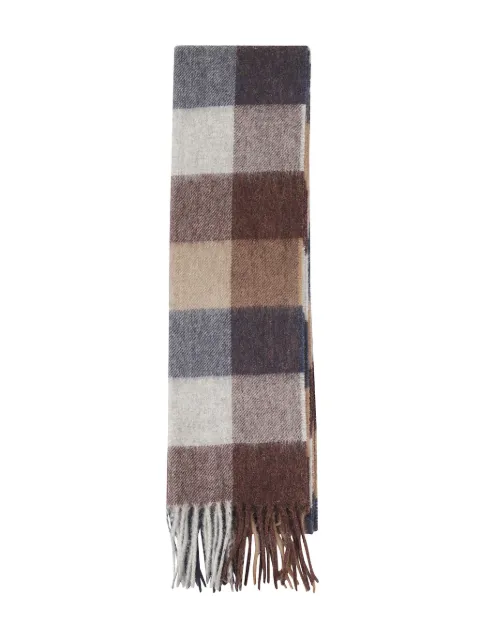 Barbour checked fringed scarf