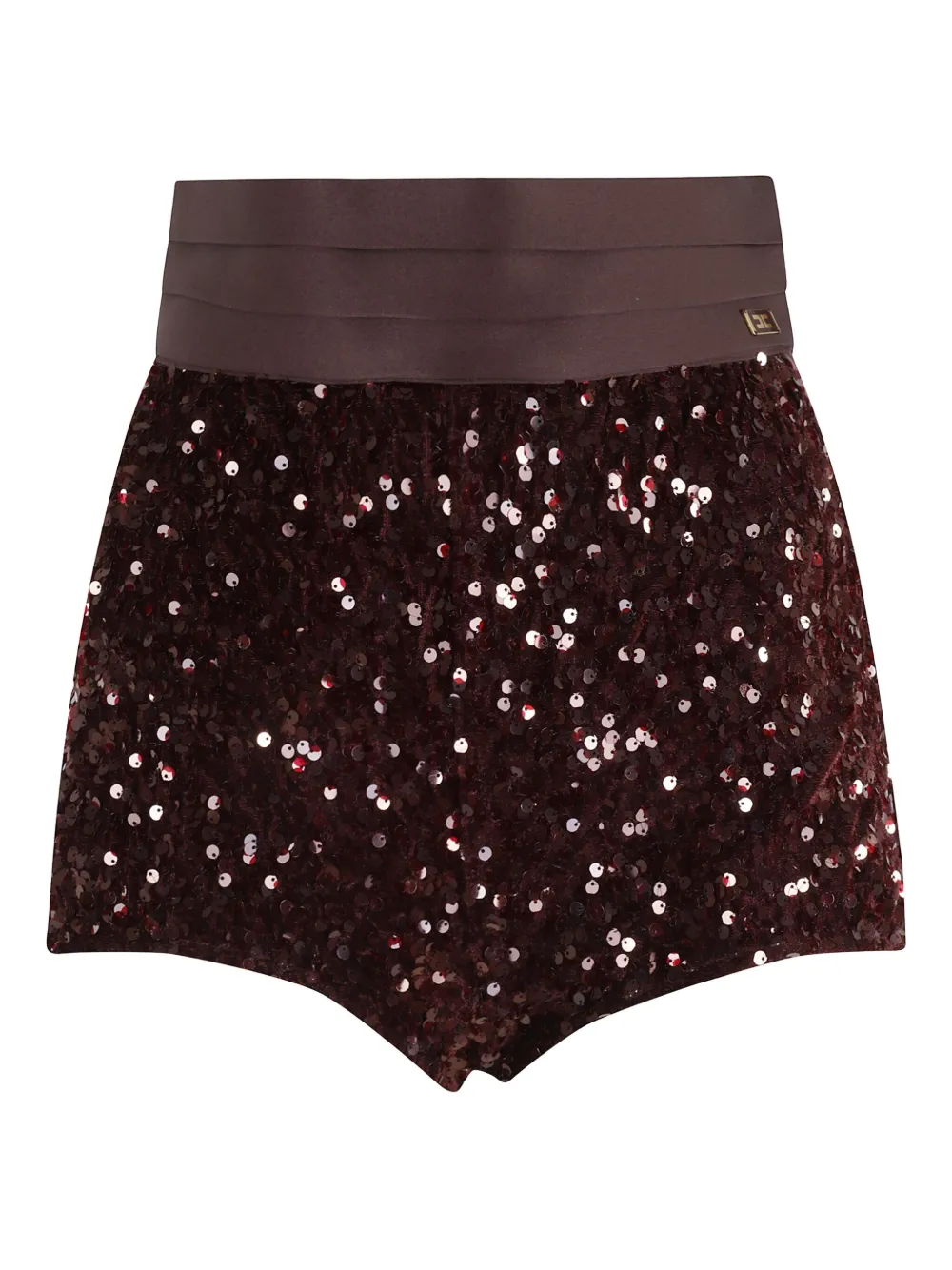 Elisabetta Franchi Sequin-embellished Shorts In Burgundy