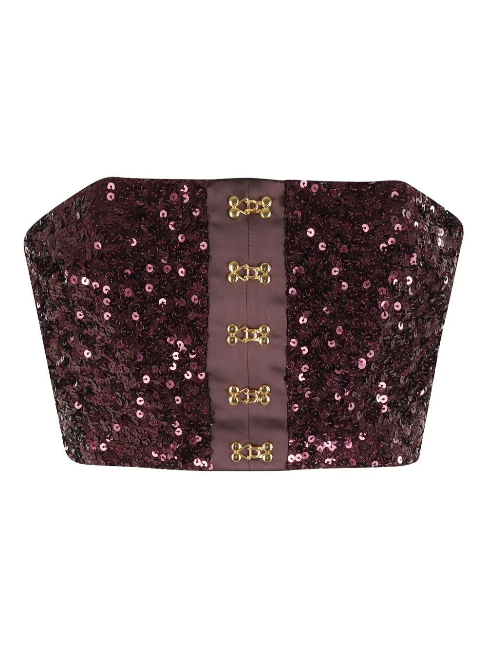 Elisabetta Franchi sequin-embellished cropped top | Red | Image 1