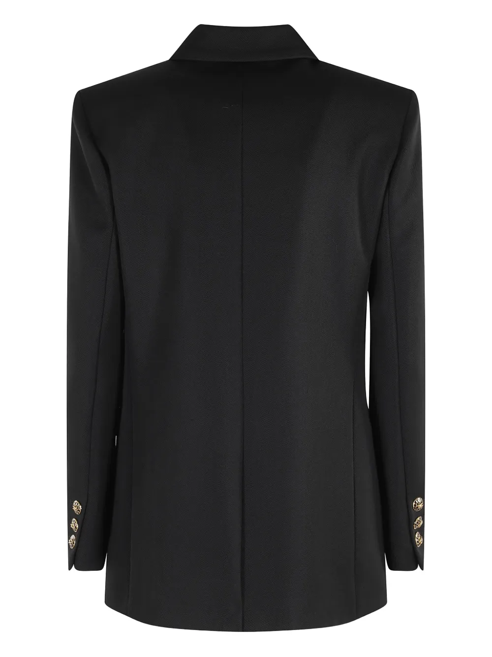 Elisabetta Franchi Black Double-breasted Jacket With Notched Revers In Wool Blend Woman In Black