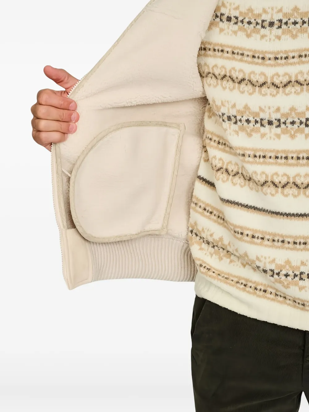 Gran Sasso Jack met ritssluiting en gebreide mouwen Beige