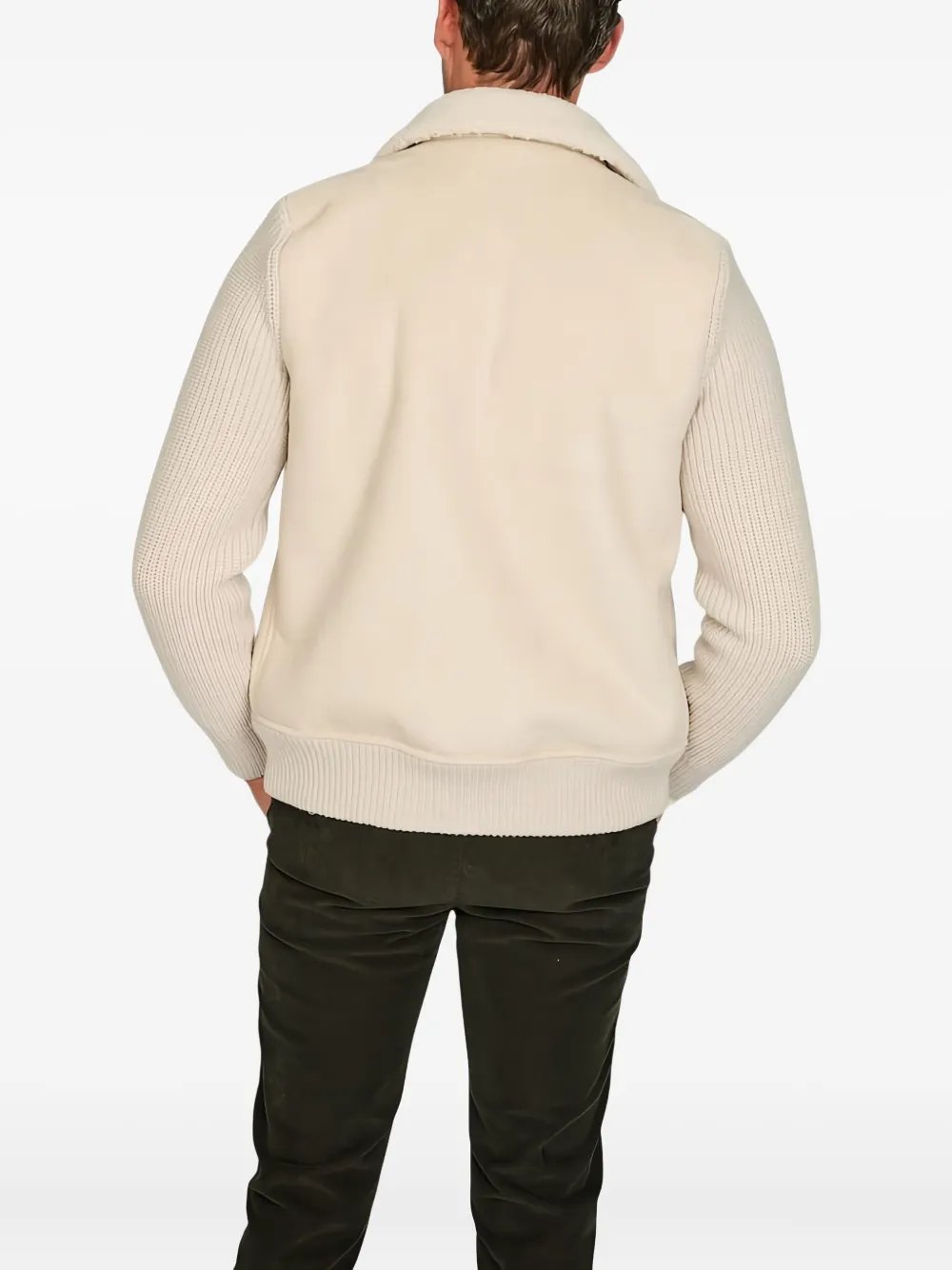 Gran Sasso Jack met ritssluiting en gebreide mouwen Beige