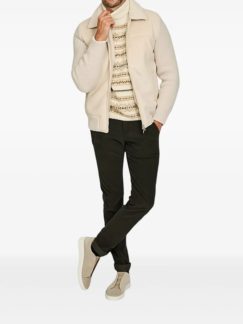 Gran Sasso knitted-sleeve zip-fastening jacket | Bomber Jackets | Image 2