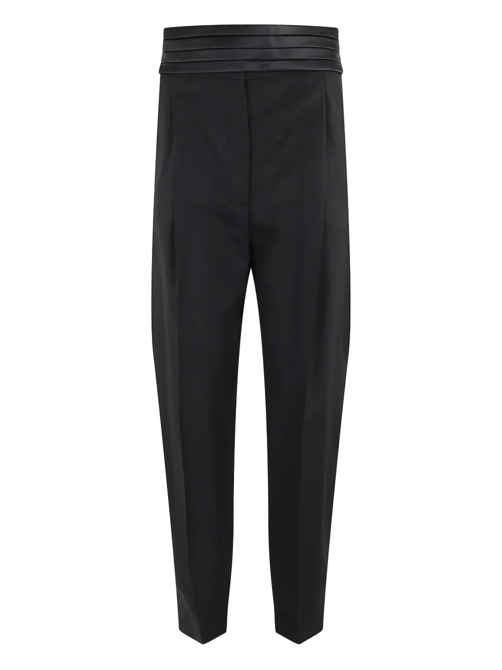 Erika Cavallini  pleated satin-trim trousers | Black | Image 1
