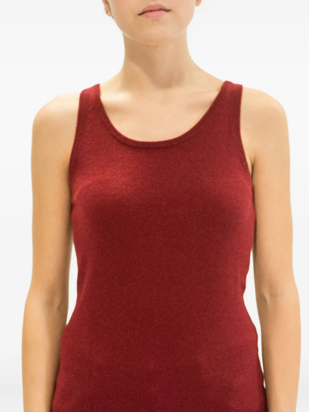 La Rose Knitted Tank Top In Red
